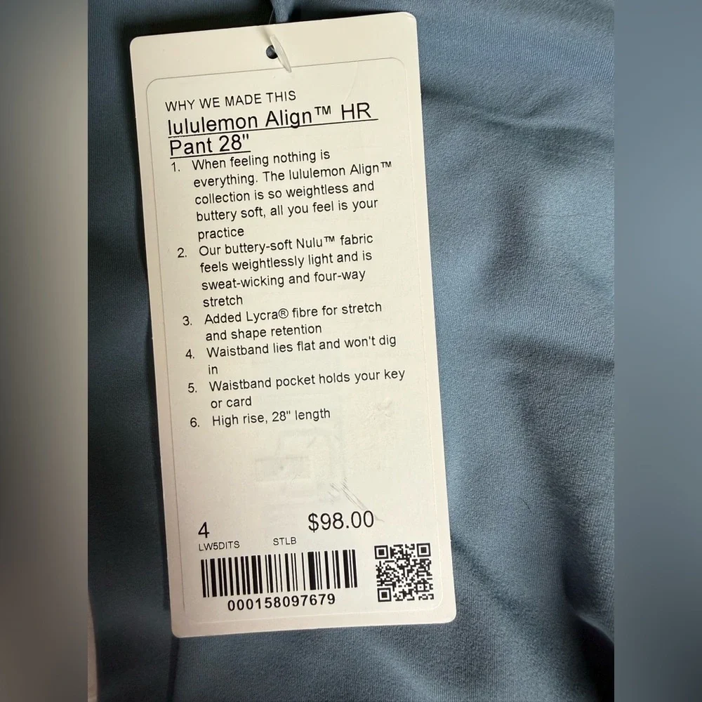 ✨ Lululemon Align High-Rise Pant 28” Steel Blue NWT Size 4 ✨